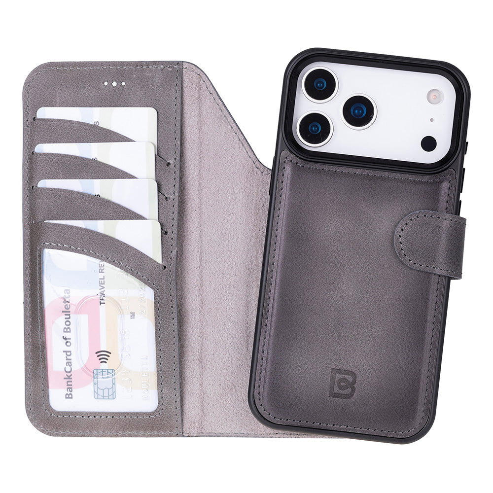 Magic iPhone 17 Pro Max Detachable Leather Wallet Case