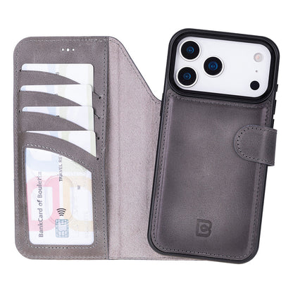 Magic iPhone 17 Pro Max Detachable Leather Wallet Case