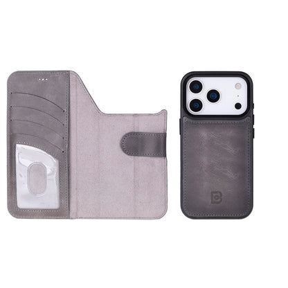 Magic iPhone 17 Pro Max Detachable Leather Wallet Case