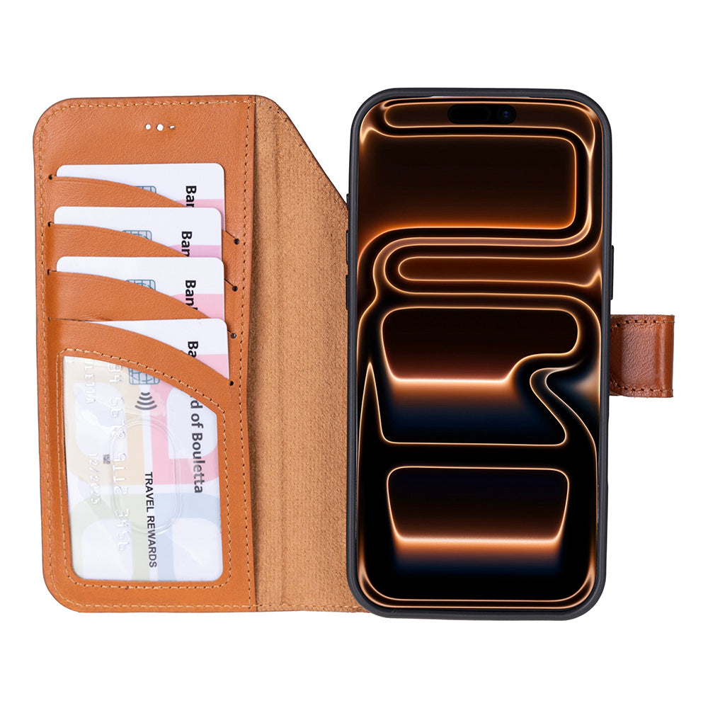 Magic iPhone 17 Pro Max Detachable Leather Wallet Case