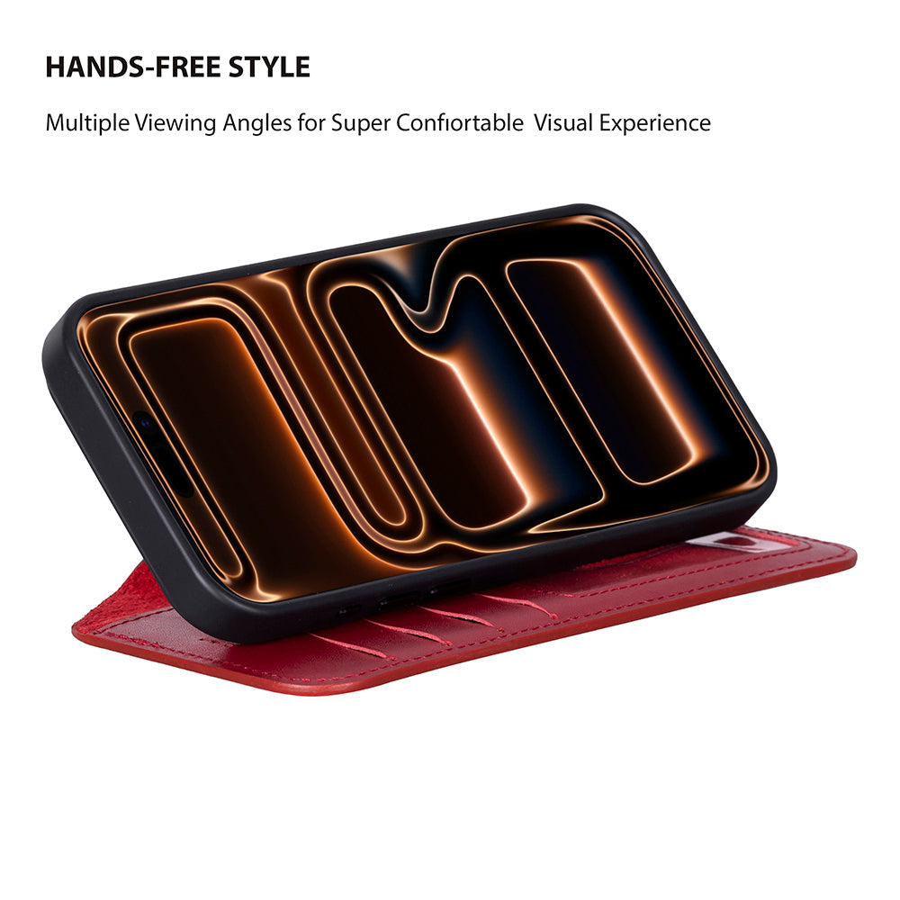 Magic iPhone 17 Pro Max Detachable Leather Wallet Case