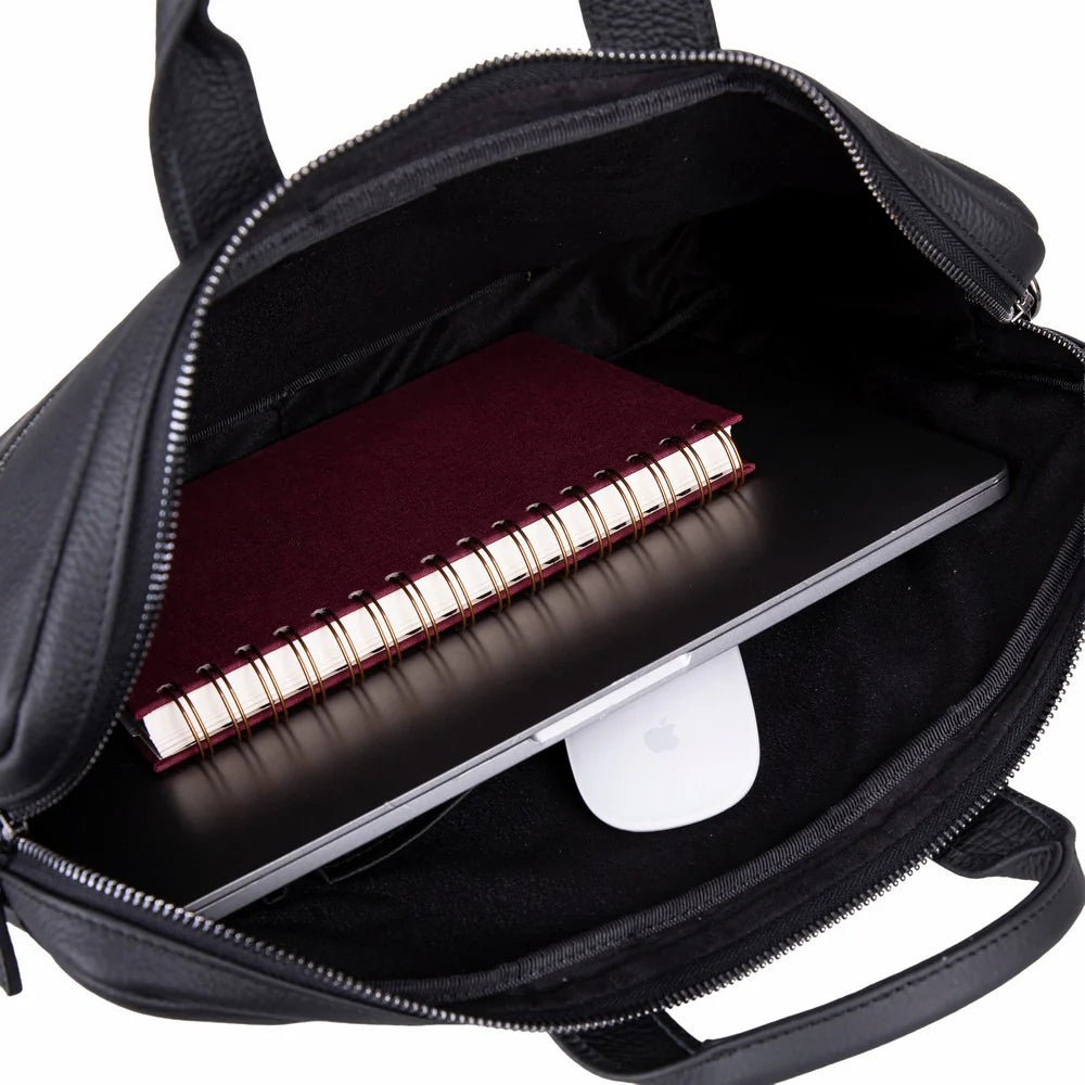 Truro Leather Business Briefcase / Laptop Case 13" with Suitcase