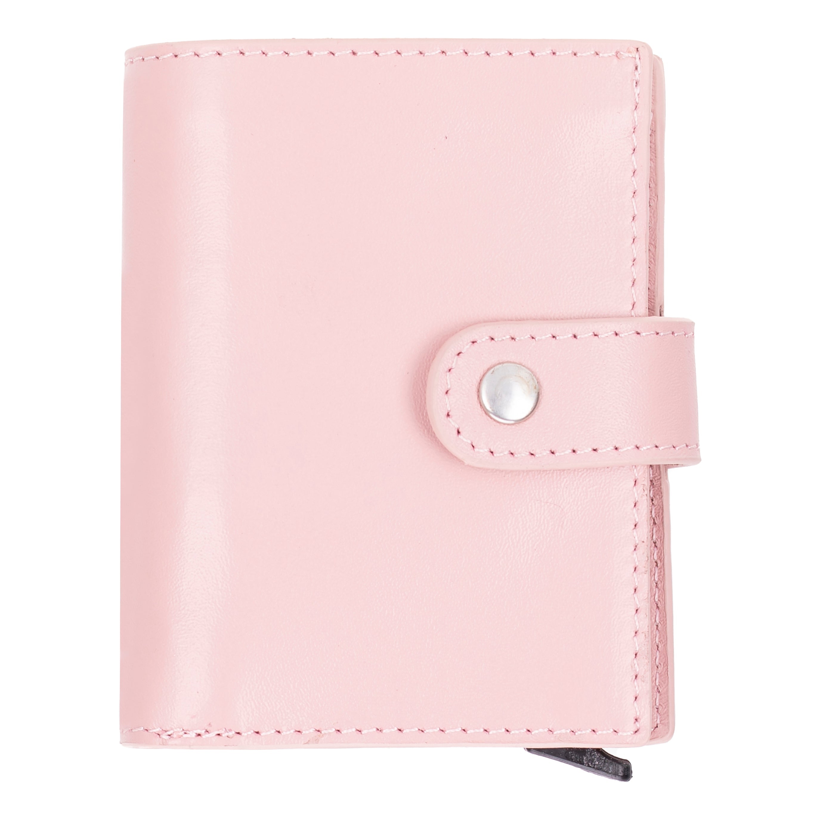Plato Zip Mechanical Genuine Leather Card Holder