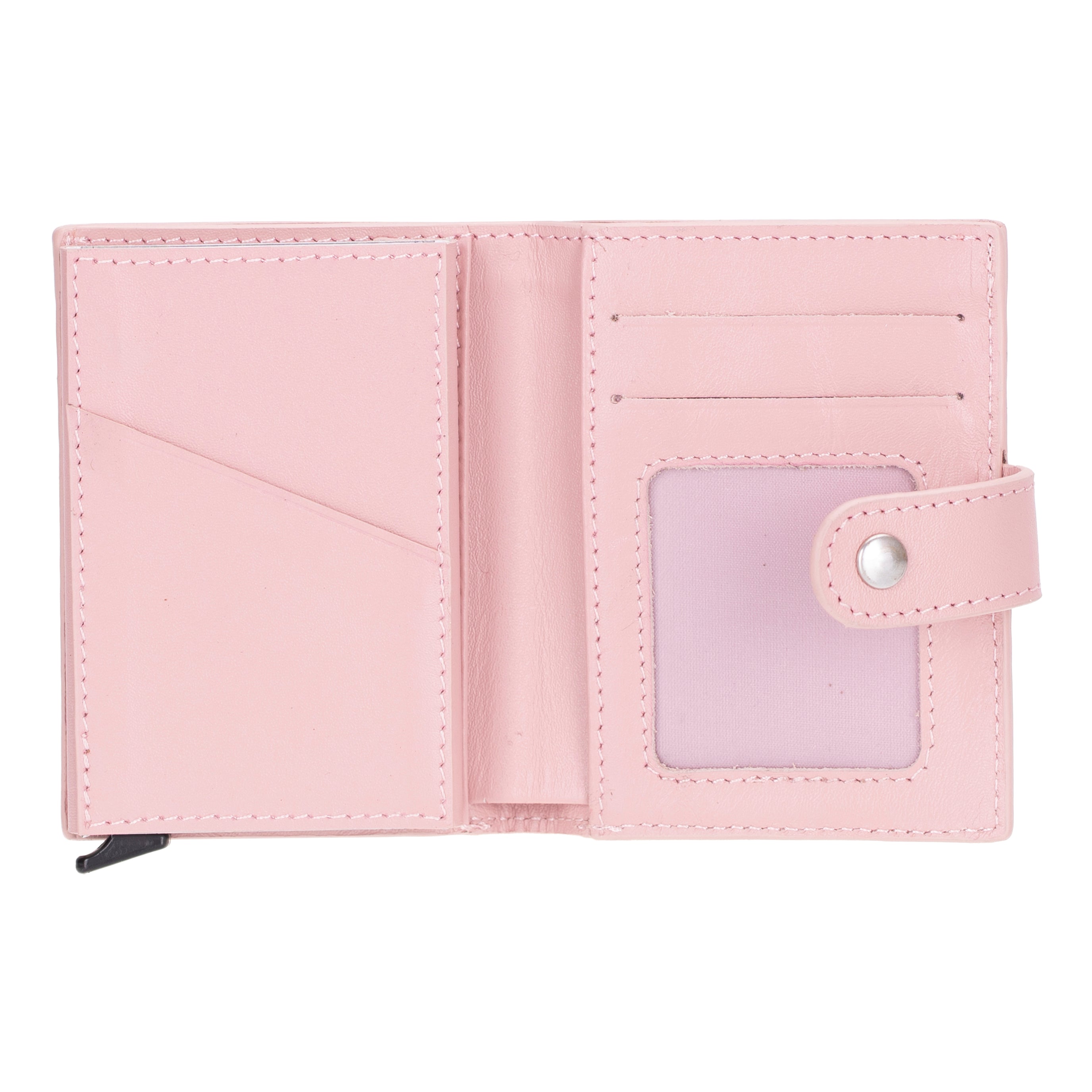 Plato Zip Mechanical Genuine Leather Card Holder