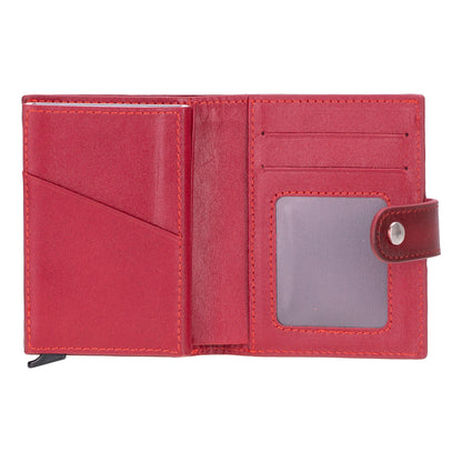 Plato Zip Mechanical Genuine Leather Card Holder