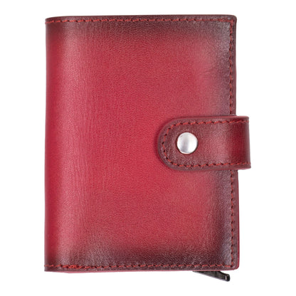 Plato Zip Mechanical Genuine Leather Card Holder
