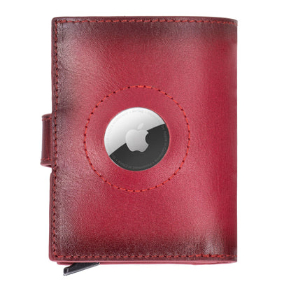 Plato Zip Mechanical Genuine Leather Card Holder