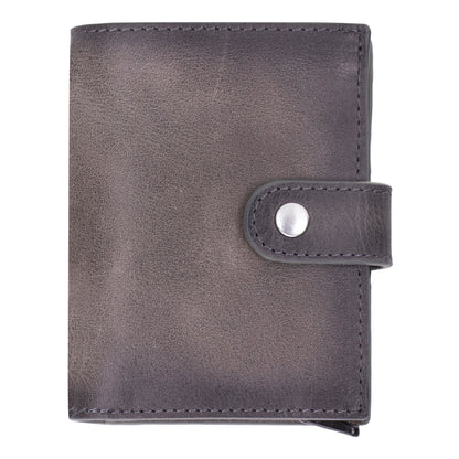 Plato Zip Mechanical Genuine Leather Card Holder
