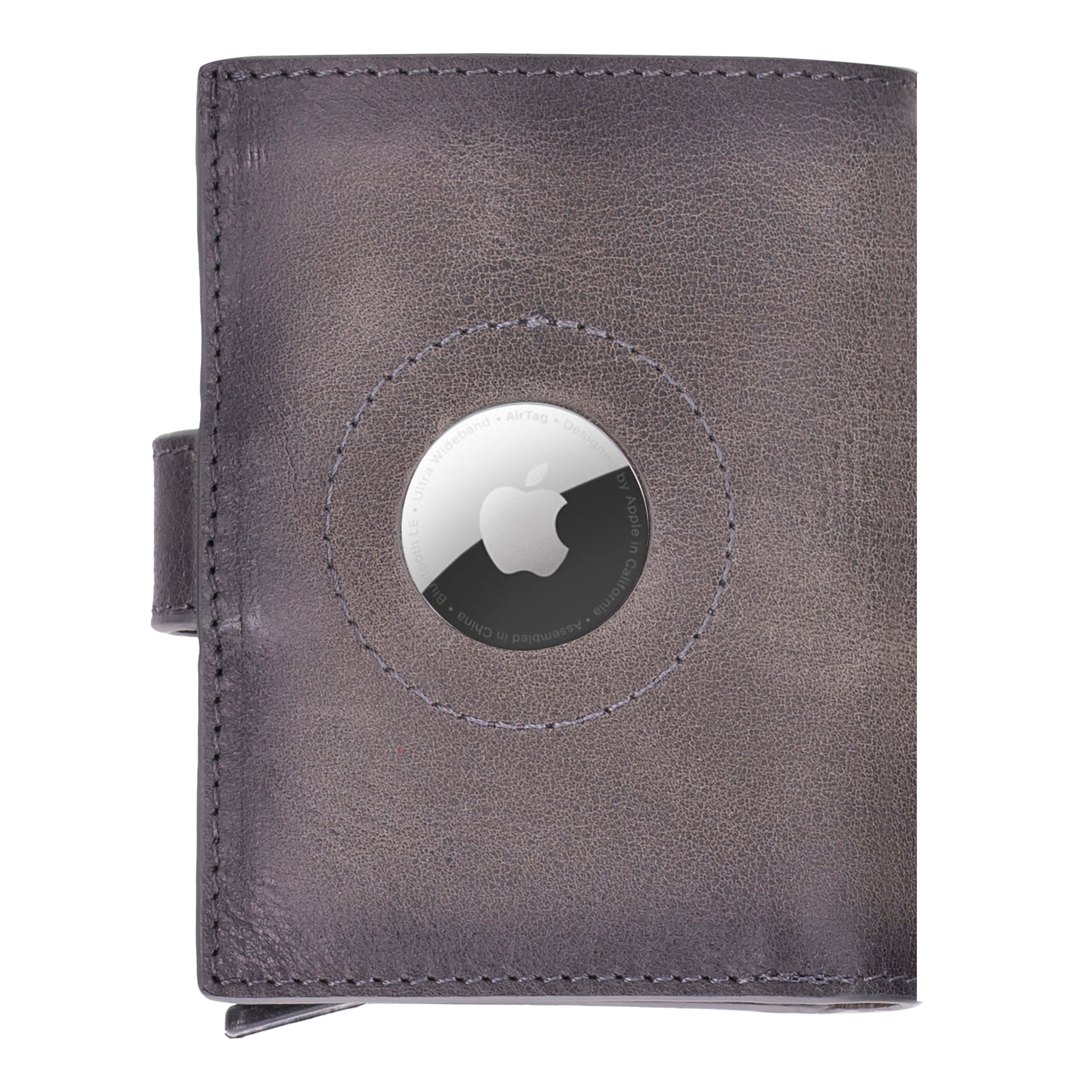 Plato Zip Mechanical Genuine Leather Card Holder