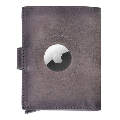 Plato Zip Mechanical Genuine Leather Card Holder