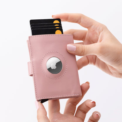 Plato Zip Mechanical Genuine Leather Card Holder