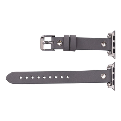 Ferro Silver Trok Style Leather Apple Watch Bands
