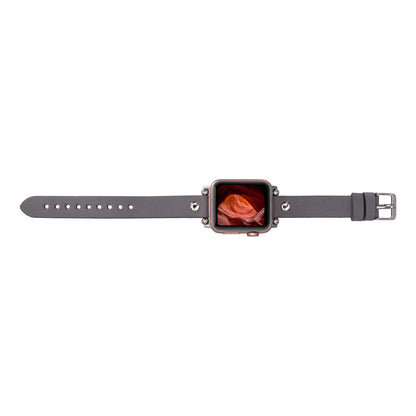 Ferro Silver Trok Style Leather Apple Watch Bands