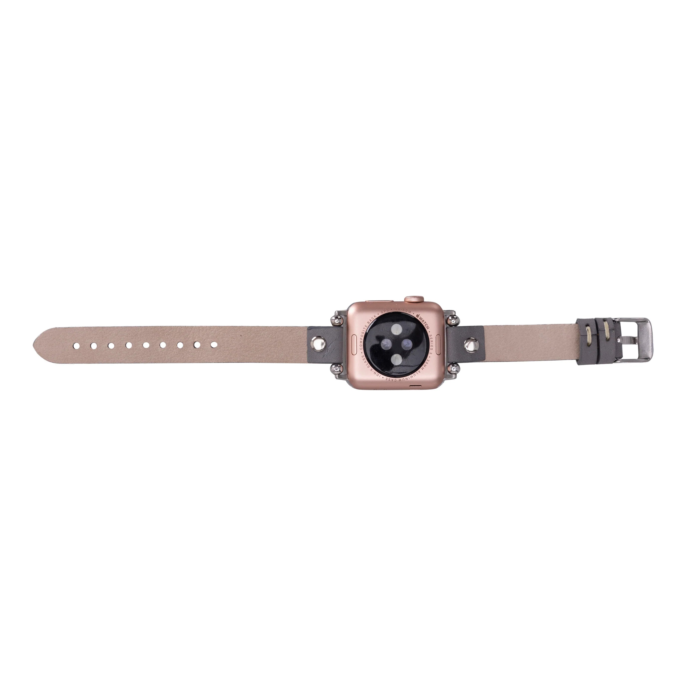 Ferro Silver Trok Style Leather Apple Watch Bands