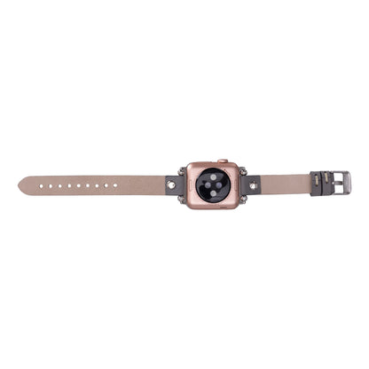 Ferro Silver Trok Style Leather Apple Watch Bands