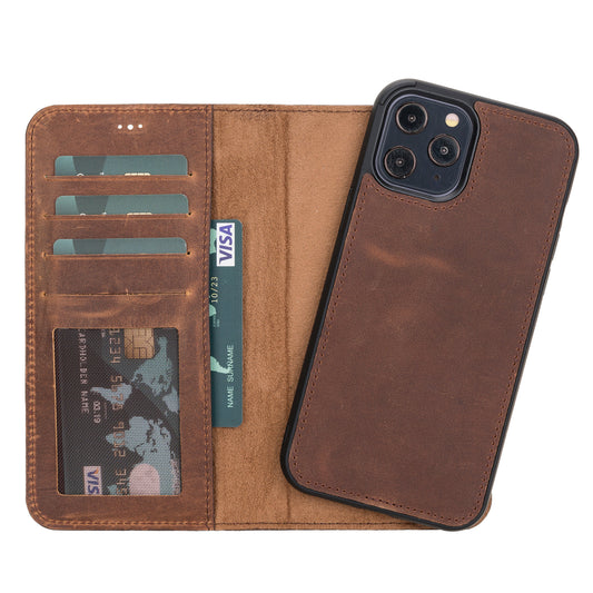 Liluri iPhone 12 Pro Max Detachable Leather Wallet Case