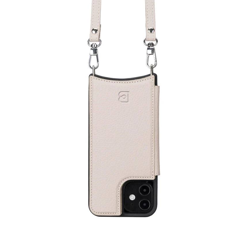 Sofia iPhone 12 Series Genuine Leather Case with Crossbody Strap