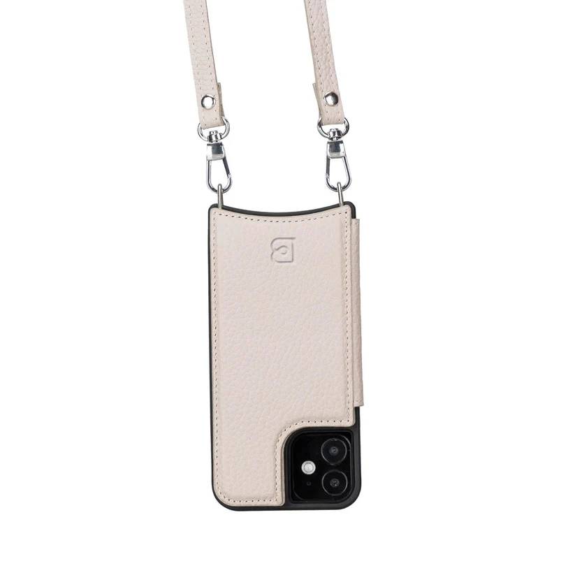 Sofia iPhone 12 Series Genuine Leather Case with Crossbody Strap