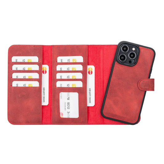 Santa iPhone 14 Pro Max Leather Detachable Wallet Case