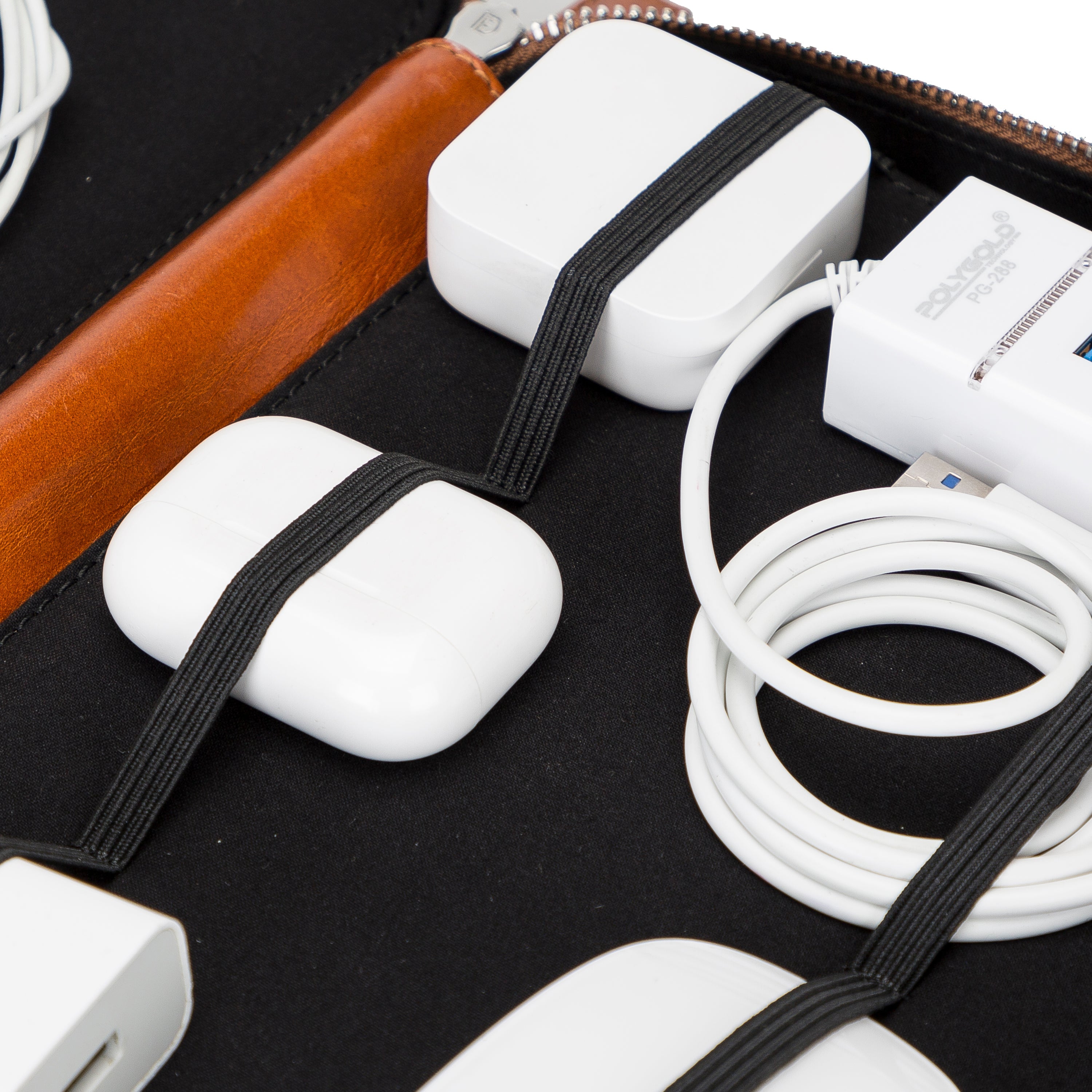 Oregon Leather Travel Cable Organizer
