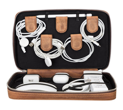 Oregon Leather Travel Cable Organizer