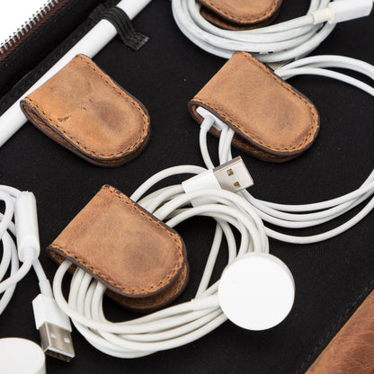 Oregon Leather Travel Cable Organizer