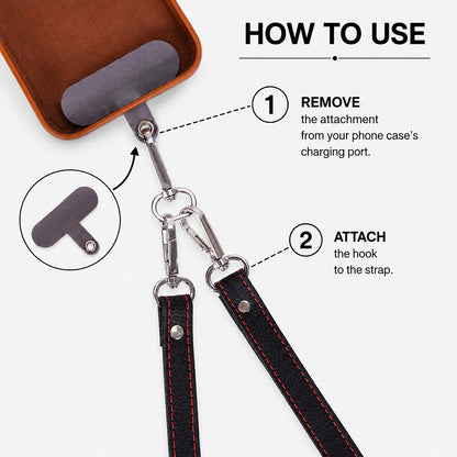 FlexGo Leather Phone Strap & Wallet Set – Clip-On Flex