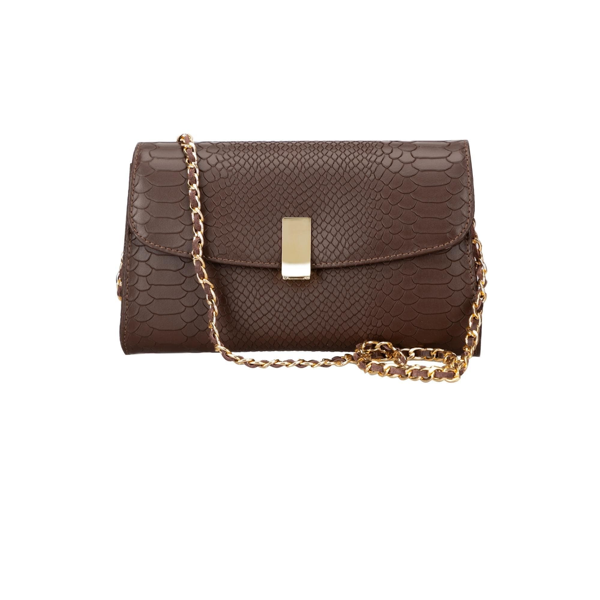 Women’s Leather Shoulder Bag with Chain - The Stitched Cow