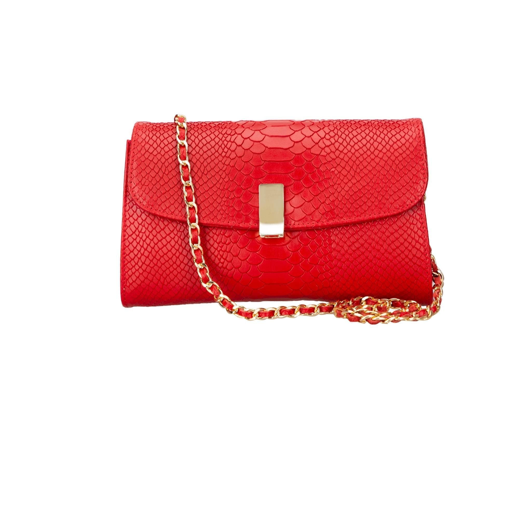 Women’s Leather Shoulder Bag with Chain - The Stitched Cow