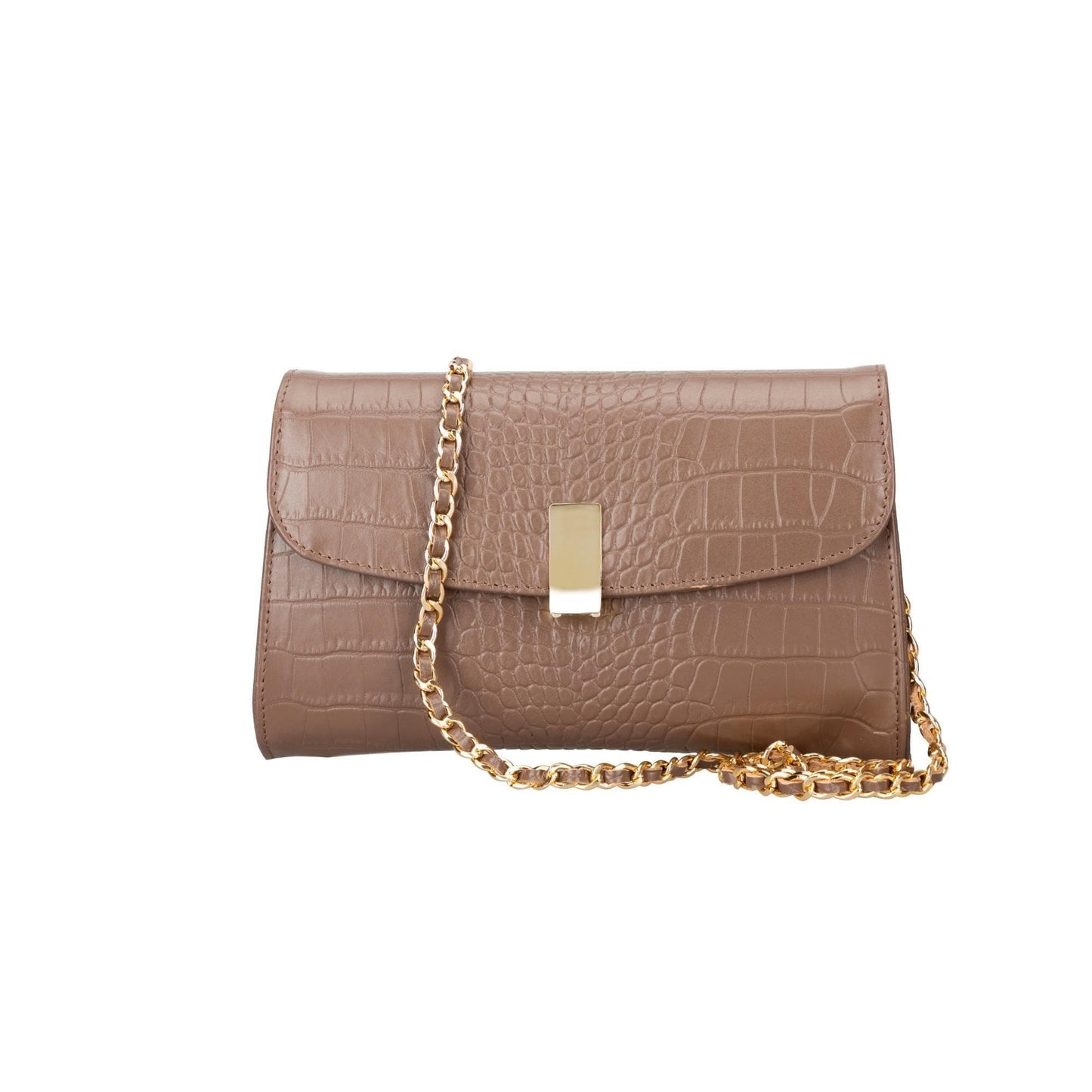 Women’s Leather Shoulder Bag with Chain - The Stitched Cow