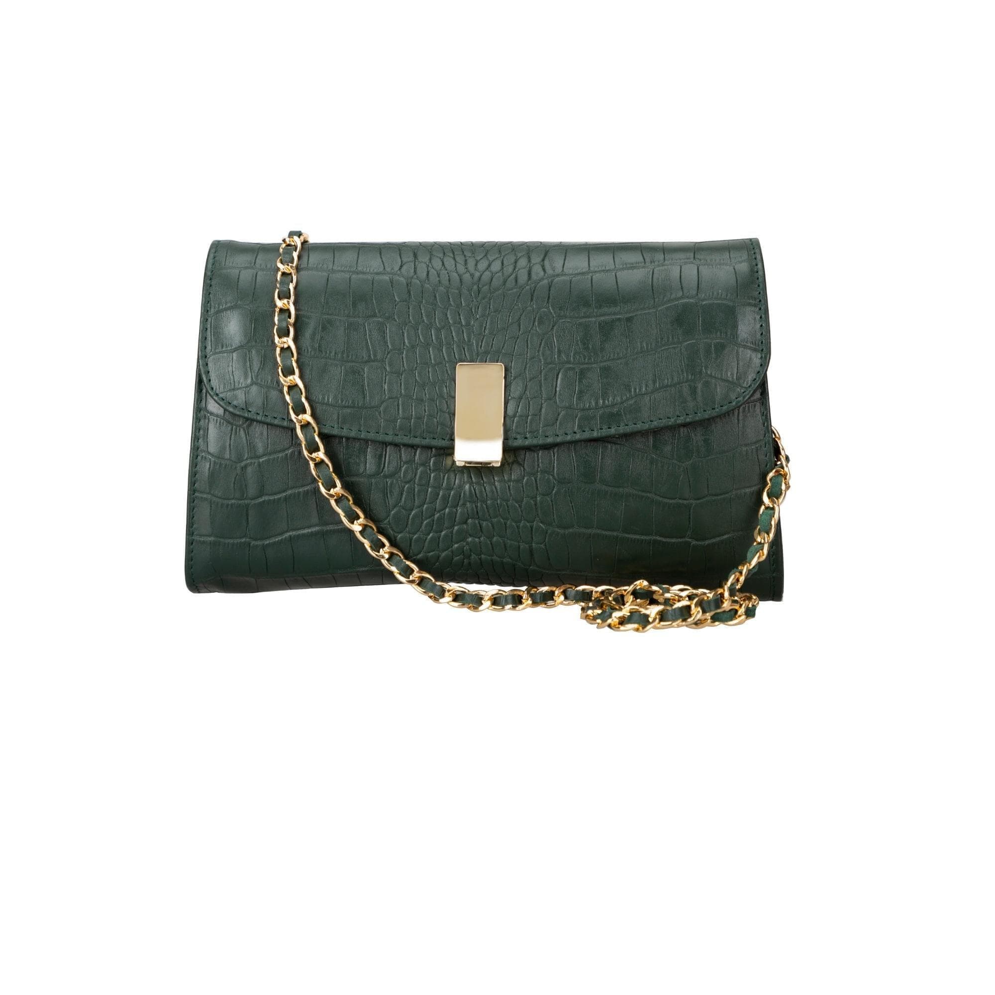 Women’s Leather Shoulder Bag with Chain - The Stitched Cow