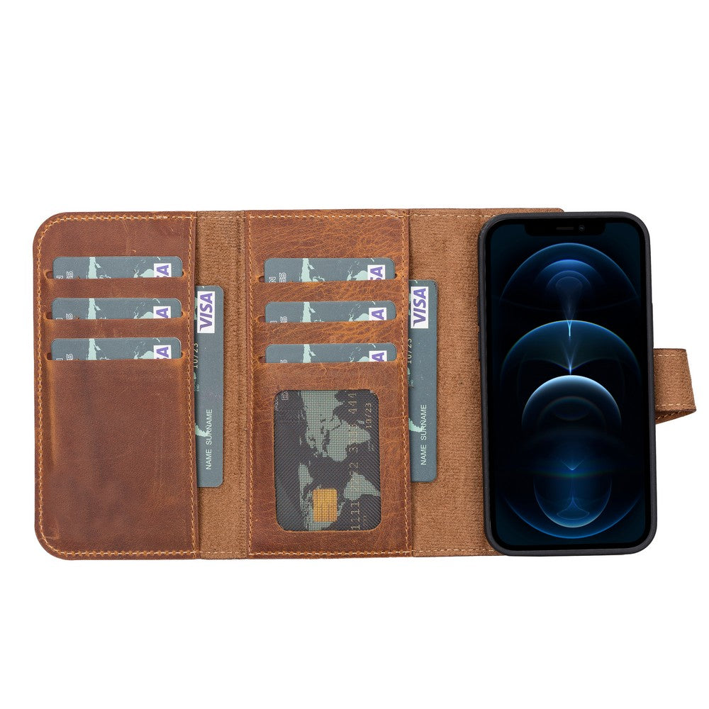 Santa iPhone 13 Mini Leather Detachable Wallet Case