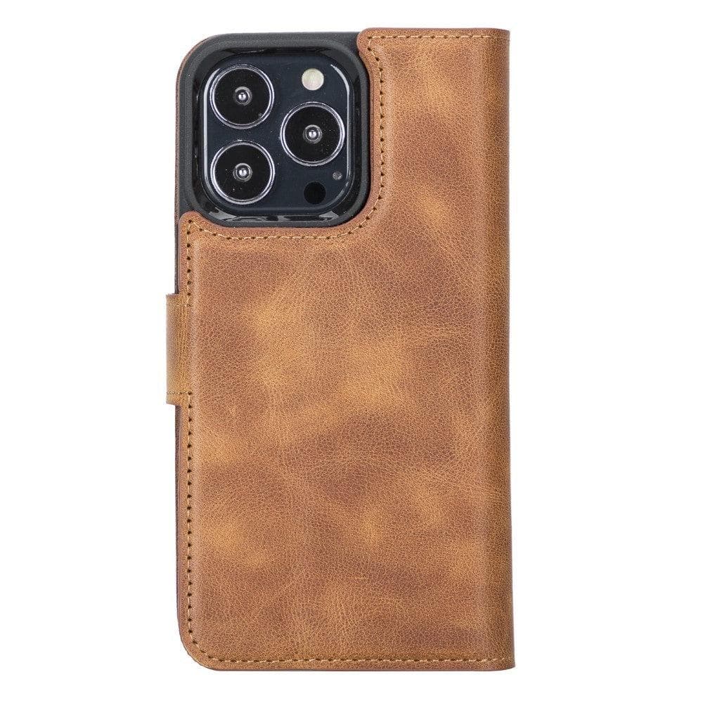 Magic iPhone 13 Series Detachable Genuine Leather Wallet Case - MW