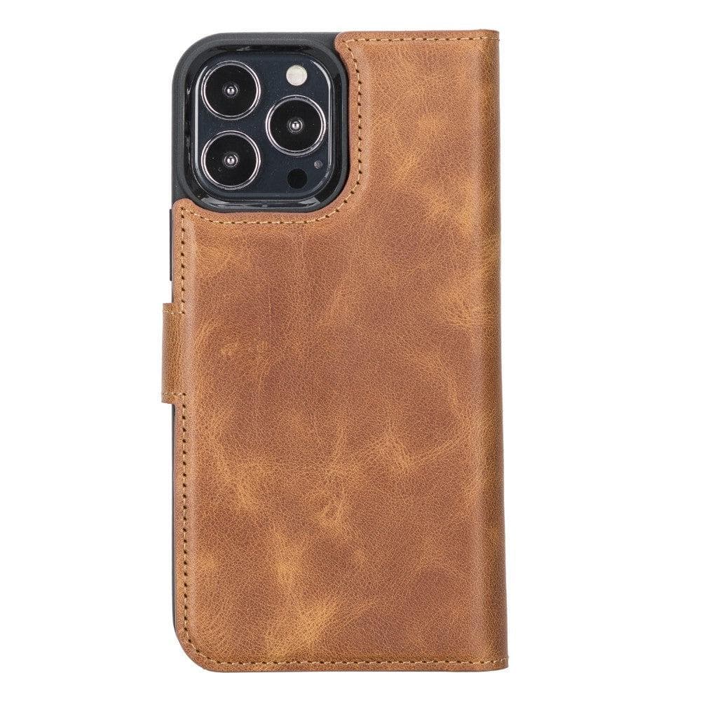 Magic iPhone 13 Series Detachable Genuine Leather Wallet Case - MW