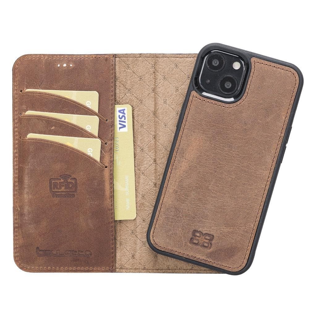 Magic iPhone 13 Series Detachable Genuine Leather Wallet Case - MW