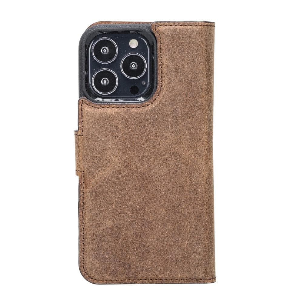 Magic iPhone 13 Series Detachable Genuine Leather Wallet Case - MW