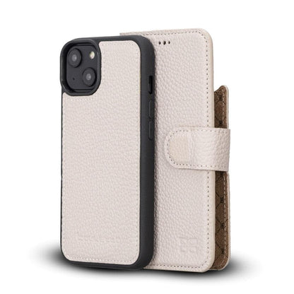 Magic iPhone 14 Series Detachable Colorful Genuine Leather Wallet Case - MW