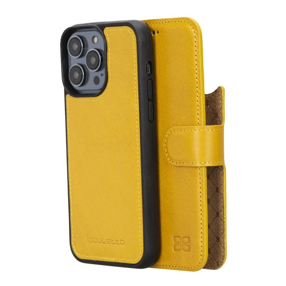 Magic iPhone 14 Series Detachable Colorful Genuine Leather Wallet Case - MW