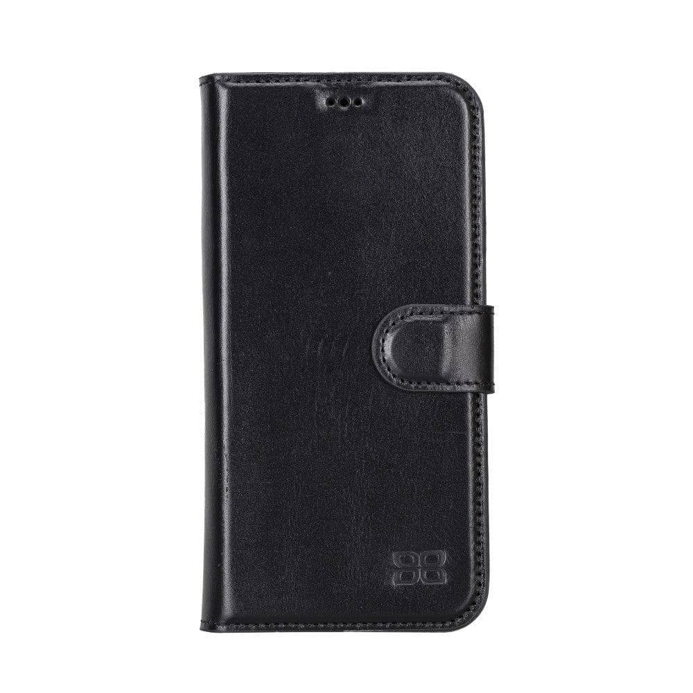 Magic iPhone 14 Series Detachable Darker Color Genuine Leather Wallet Case -