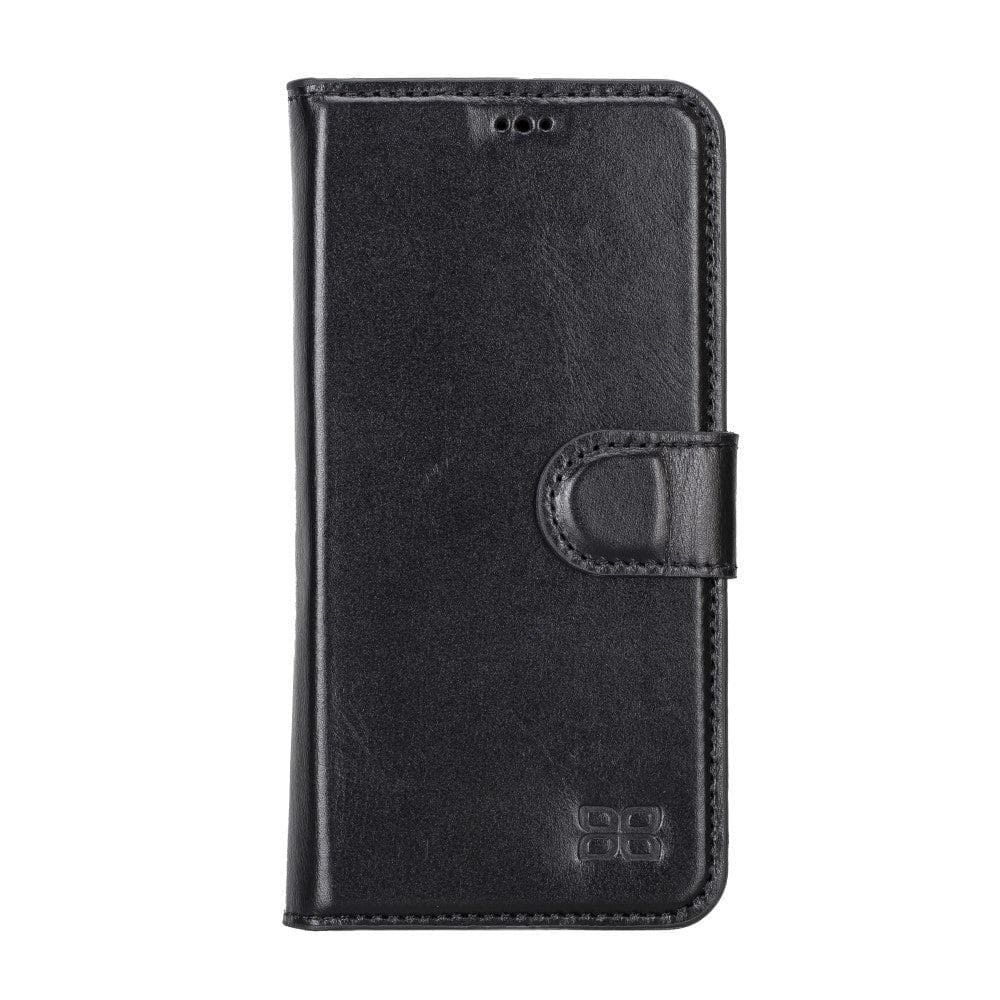 Magic iPhone 14 Series Detachable Darker Color Genuine Leather Wallet Case -