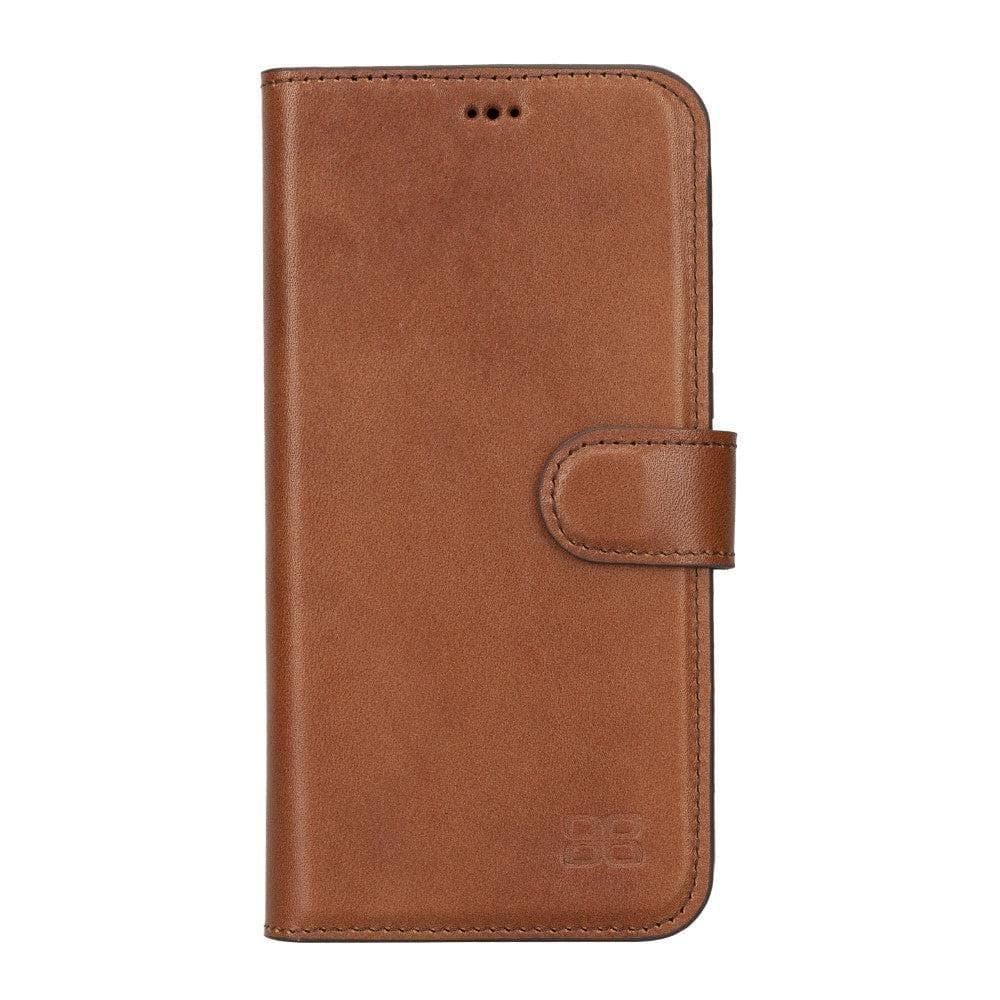 Magic iPhone 14 Series Detachable Darker Color Genuine Leather Wallet Case -