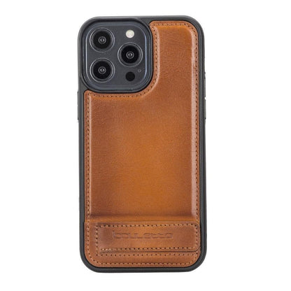 Flex Base iPhone 14 Series Genuine Leather Back Cover with Stand - FXC Base