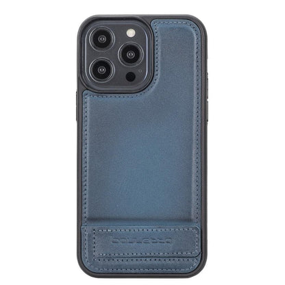 Flex Base iPhone 14 Series Genuine Leather Back Cover with Stand - FXC Base