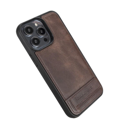 Flex Base iPhone 14 Series Genuine Leather Back Cover with Stand - FXC Base