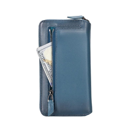 Pouch Magic Wallet iPhone 15 Series Detachable and Zipper Genuine Leather Wallet Case - PMW