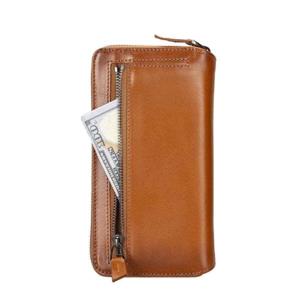 Pouch Magic Wallet iPhone 15 Series Detachable and Zipper Genuine Leather Wallet Case - PMW