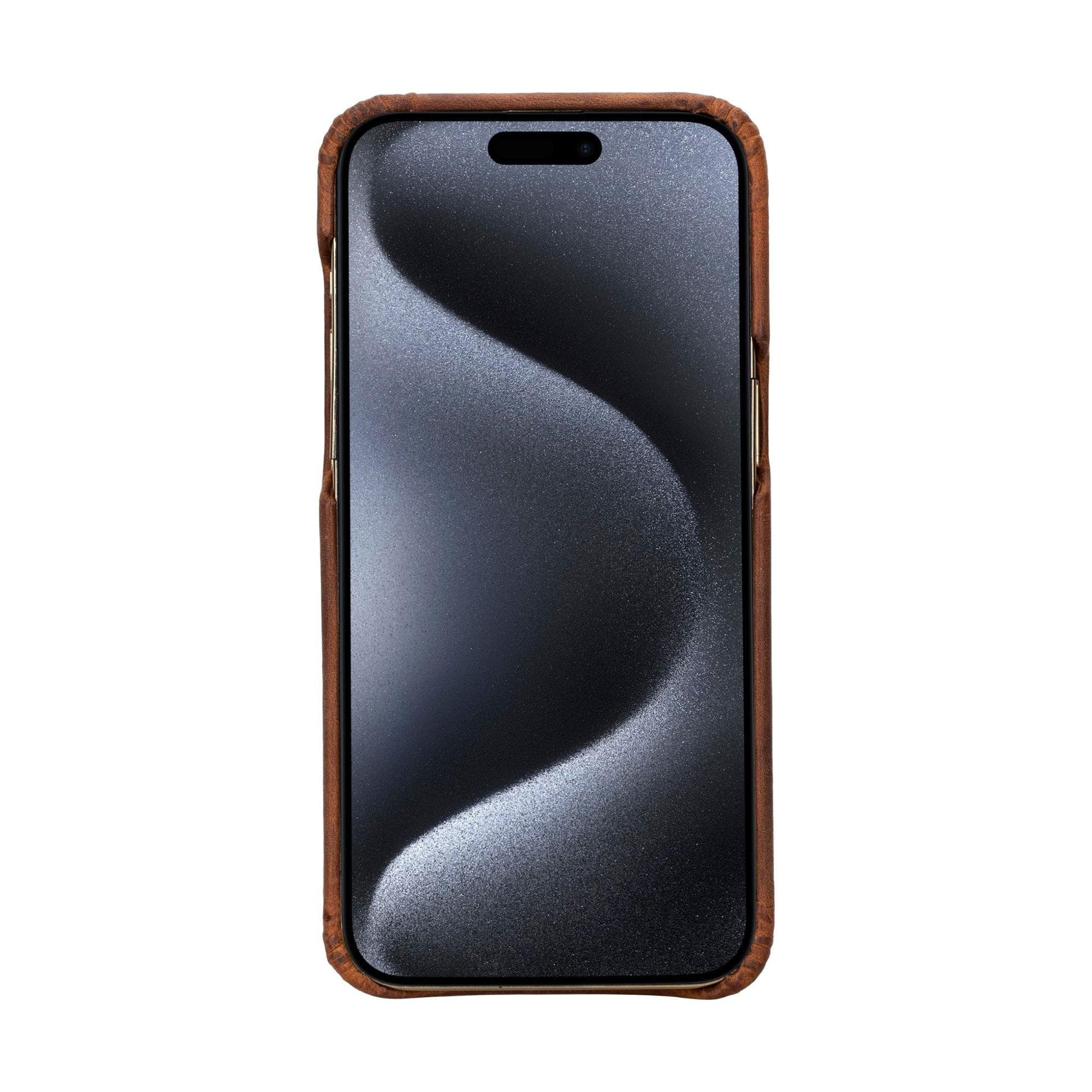 F360 iPhone 15 Series Full Genuine Leather Back Cover