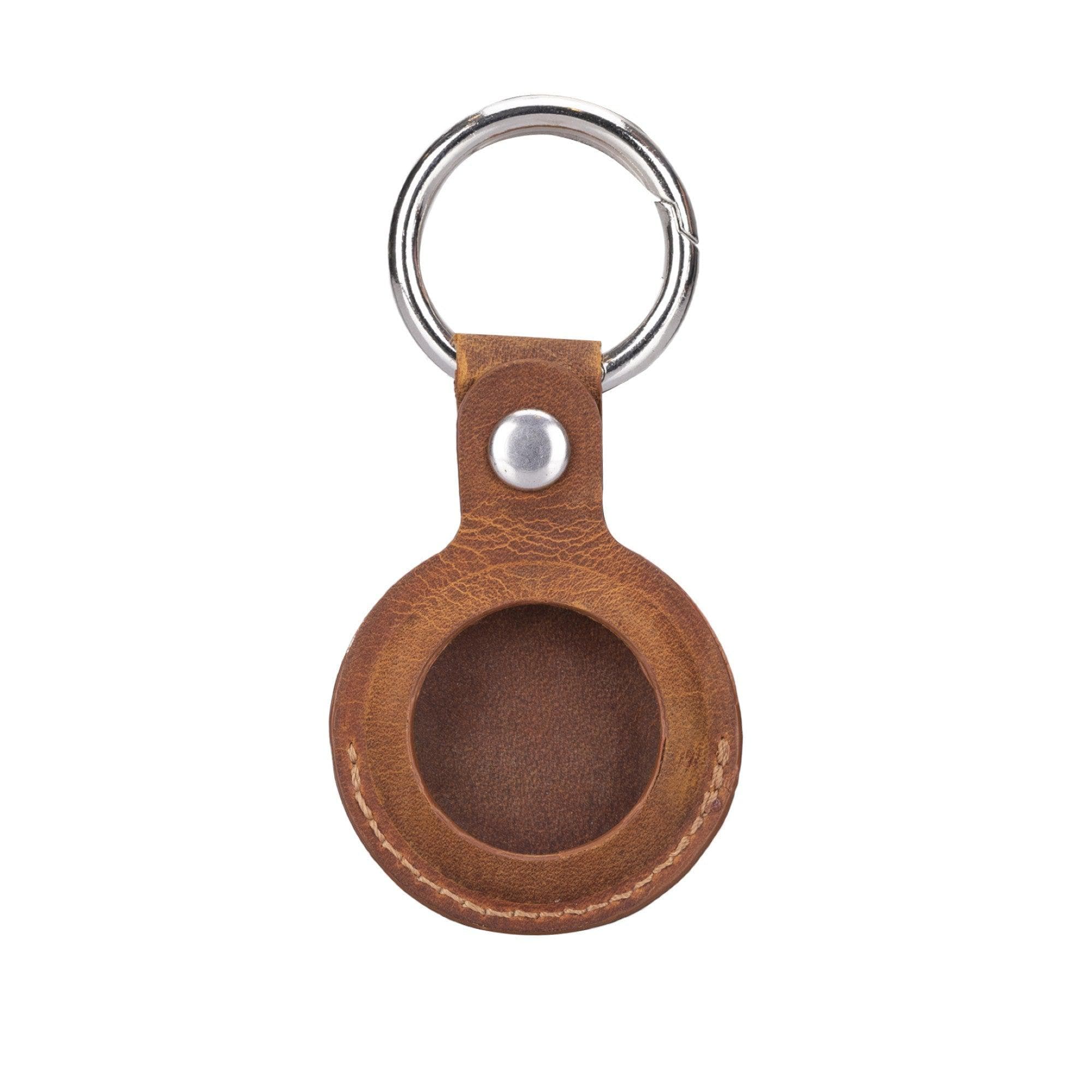 Leather Apple AirTag Holder with Keychain