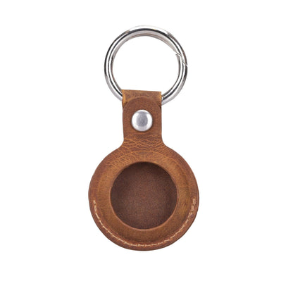 Leather Apple AirTag Holder with Keychain