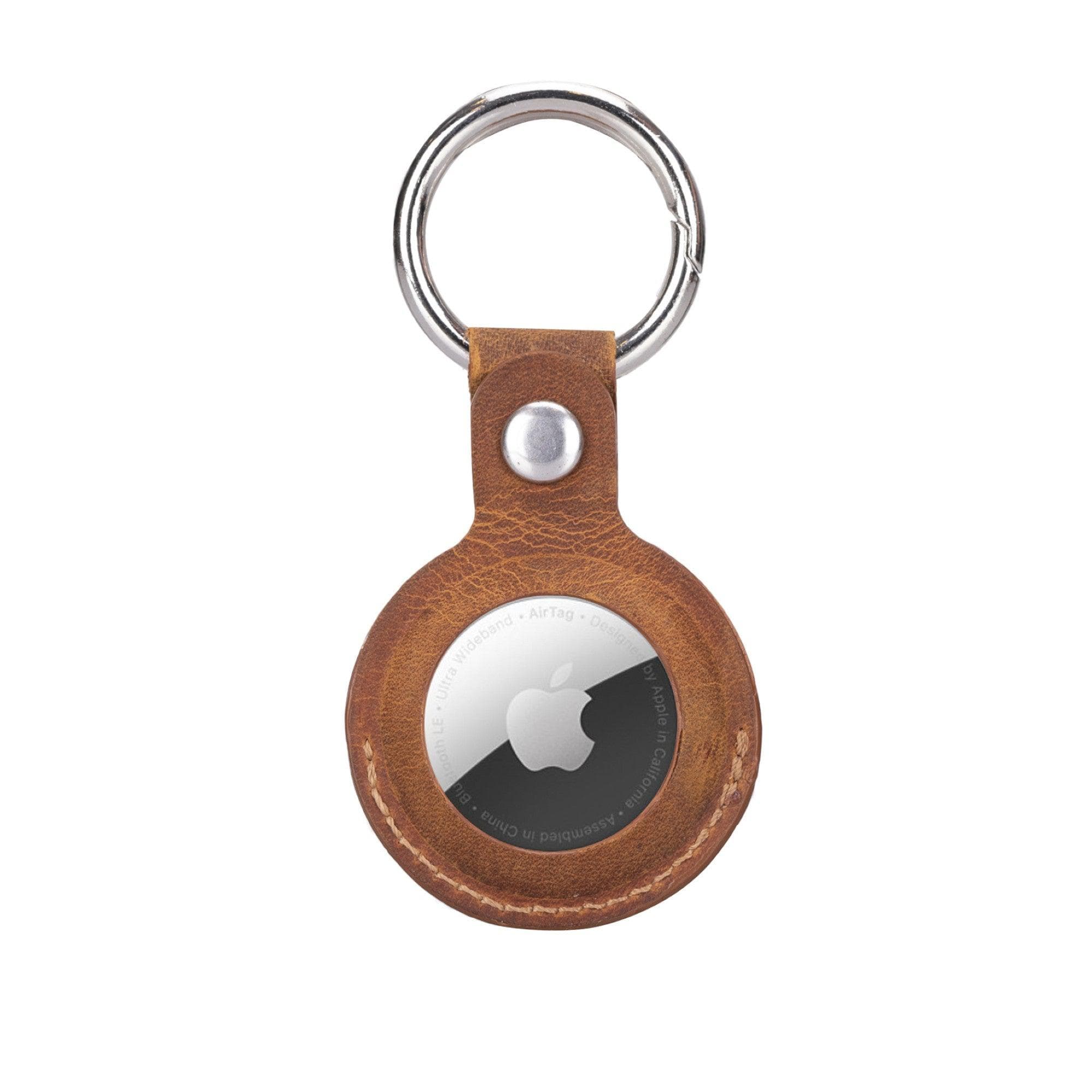 Leather Apple AirTag Holder with Keychain